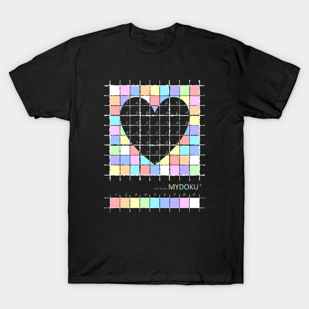 Mydoku_W101_001_004 _F: Sudoku, Sudoku coloring, logic, logic puzzle, holiday puzzle, fun, away from screen T-Shirt by Mydoku